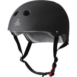 Triple Eight Certified Sweatsaver Helmet for Skateboarding - Black Matte